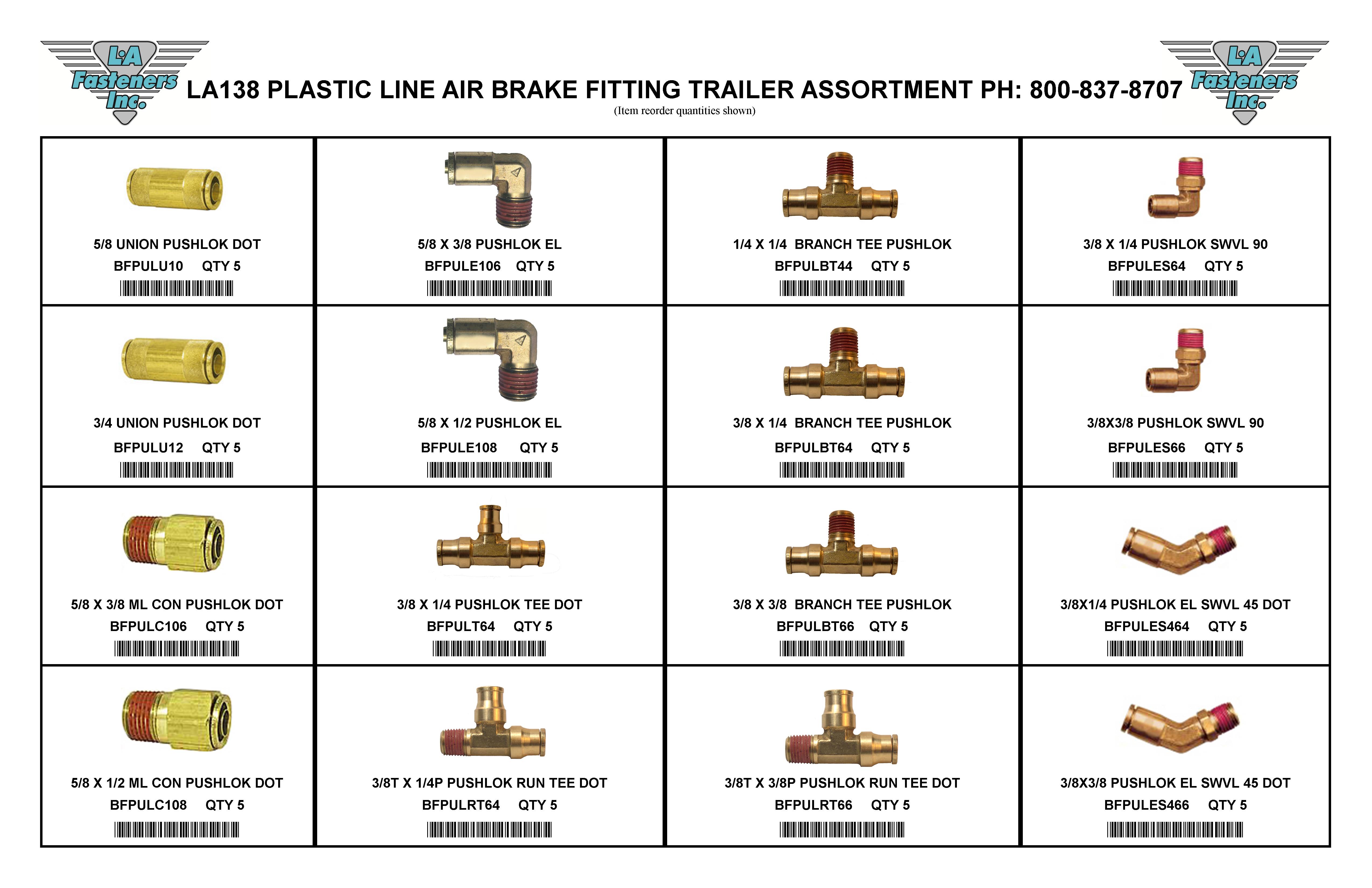 ASSORTMENTS-ALKON PUSHLOCK FITTINGS TRACTOR &amp; TRAILER